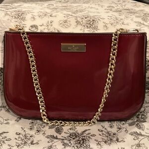 Kate Spade Deep Raspberry Shoulder Bag with Gold Chain NWT